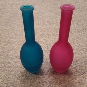 Pair of bright colored vases